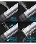 Electric Bidet Toilet Seat Cover Pumping Heat With Built In Led Night Light And Kid Safe Bench showing wash controls for hips and female with cleaning features.