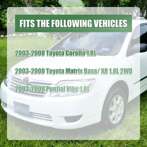 White Toyota vehicle fitting 2003-2008 Corolla, Matrix, Vibe with Engine And Transmission Mount Kit For Corolla Matrix Pontiac Vibe 1.8L 2003 2004 2005 2006 2007 2008 Direct Replacement Mounts A4218 A4219 A4220 A4221 For A Smoother Quieter Ride And Less Vibration Beefed Up Durability And Heat Resistant Performance.