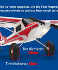 BGFT 1300mm 6 Channel RC Airplane With Vector Flight Stabilization System RTF For Adults with oversized wheels and red design