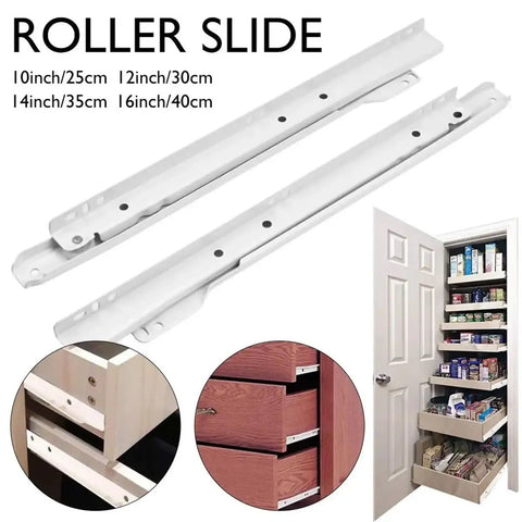 Two Pair Quiet Drawer Slides For Two Section Clothing Drawers Cabinet Rails And Keyboard Rollers Easy Install Smooth Operation