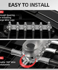 Top Shelf 300 Amp Power Distribution Block 6 Post 5/16 Inch Bus Bar With Secure Fit Cover For Marine Auto Solar Setup showing installation details.