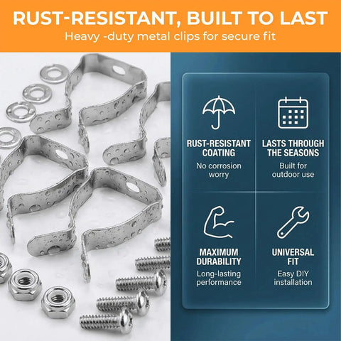 Heavy Duty Spring Clips Hardware Kit For Window Well Covers Outdoor Installation With Universal Fit Easy Assembly