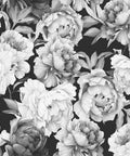 Black And White Peonies Watercolor Floral Mural Wallpaper For Bedroom And Living Room Not Peel And Stick Requires Paste