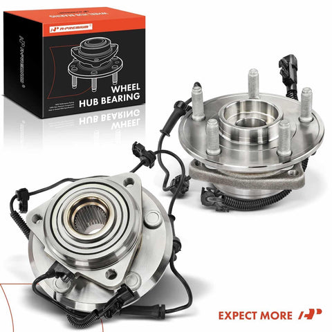 Image of Pair Front Wheel Bearing And Hub Assembly With ABS Compatible With Jeep Wrangler 2007 2010 5-Lug 4-Wheel ABS