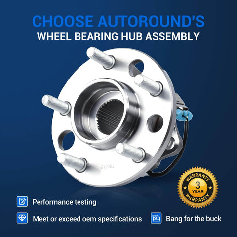 Front Wheel Bearing Hub Assembly 513087 For Buick Century LeSabre 5 Lug With ABS, shown with performance features and warranty.