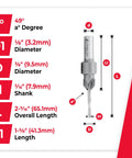 Clean Cutting Countersink And Drill Combo Bit with 5/16 inch round shank, 1/8 inch diameter, 2-9/16 overall length.