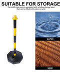 Heavy Duty Elastic Warning Bollard Post With Rock Solid Bounce Back Shield For Tight Parking Spots features a hollow base for water or sand.