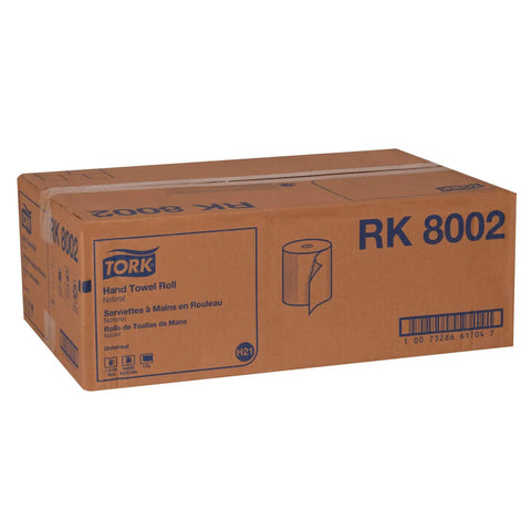 Natural Paper Hand Towel Roll H21 100 Percent Recycled Fiber Universal Fit 6 Rolls 800 Feet Each Eco Friendly Bathroom Dispenser Compatible RK8002 box