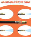 All In One Gutter Cleaning Kit With Telescopic Pole Reaching Up To 24 Feet Flexible Wand And Adjustable Flow Shut Off Clean