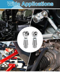 Built Tough One Half Inch Rod End Kit With Two Pairs Of Chrome Steel Joints in various automotive applications.
