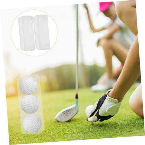 Three Piece Golf Ball Display Case With Transparent Window, Durable PE Storage Box For Home Or Shop Use, shown on golf course