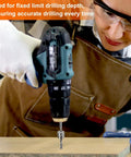 Adjustable 8mm Drill Stop Collar Kit With Stainless Steel Depth Limit Ring And Hex Key for drilling precision in wood.
