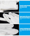 Overnight White Cotton Gloves For Dry Hands And Eczema Care, 7 Pairs Washable 8.6 Inch with special design and neat edges