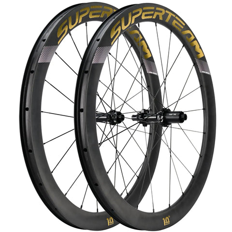 Anniversary Edition 50mm Carbon Wheelset For Road Bikes With Disc Brakes 700c Center Lock And QR Steel And Carbon Spokes