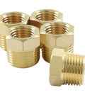 Amazon brass hex pipe fitting bushing set, 5 pcs, 3/8in NPT male to 1/4in NPT female connectors