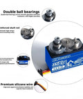 Heavy Hit 35 Kg Metal Digital Servo With All Steel Gears And Cold Forged Aluminum Housing For Rc Cars Robot Arms And Aircraft Built Different Smooth Acting 90 Degree Precision with reinforced shaft and double ball bearings.