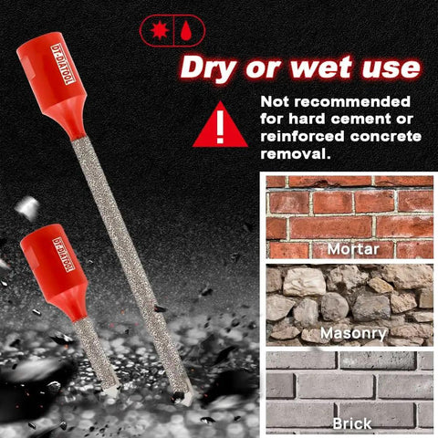 Diamond Mortar Raking Bit With Carbide Tipped Tip For Tuck Pointing And Mortar Removal; Pro Grade Heavy Duty Vacuum Brazed