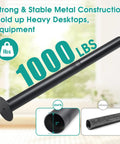28 Inch Adjustable Metal Desk Legs Set Of 4 Heavy Duty Steel Feet For DIY Projects, black rustproof finish, 1000 lbs load