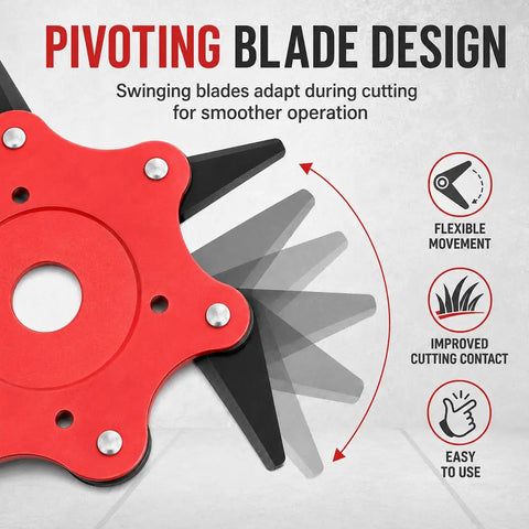 Heavy-Duty 6-Tooth Brush Cutter Blade For Yard Machines And Lawn Tractors Made From Durable Heat Treated 65Mn Steel To Shred Thick Grass Weeds And Light Brush With Smoother Operation Today, featuring pivoting blades.