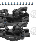 Heavy Duty Mechanical Disc Brake Kit For Mountain And Road Bikes With 160mm Rotors Front Rear Calipers, black calipers with screws.