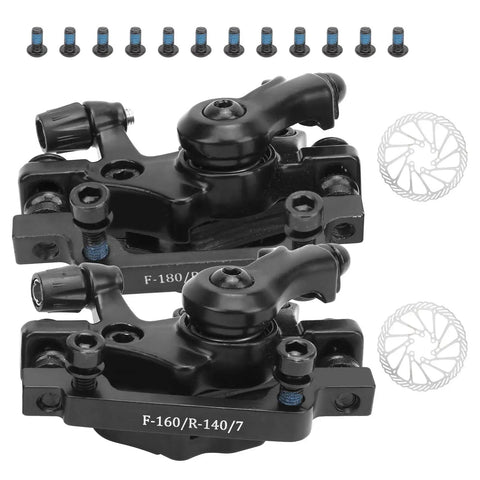 Universal Mechanical Disc Brake Caliper Pair For Front And Rear Mountain Road Bikes Tough As Nails Aluminum Frame with bolts