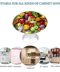 Heavy Duty Solid Stainless Steel Round Cabinet Knobs And Drawer Pull Handles With Screws 2 Pack with colorful fruit design for kitchens.