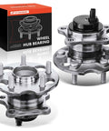 Two Rear Wheel Bearing And Hub Assemblies With ABS For Toyota Highlander 2008 2009 2010 2011 2012 2013 FWD Only 5 Lug Direct Replacement Hub Bearings Set Heavy Duty Long Lasting Be Ready To Roll, including box packaging