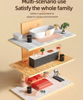 Illustration of Portable Indoor Space Heater 1500W in a multi-level home showing use in various rooms.