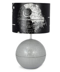 Front view of Death Star 3D Touch Lamp USB LED Desk Light With Printed Death Star Shade, featuring sculpted base and printed shade.