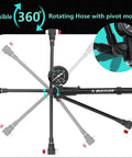 Flexible 360° rotating hose of Beast Mode High Pressure Bike Shock Pump With Gauge For Front Forks, Rear Shocks And Tires, 300 PSI Max, No Loss Schrader Valve, Aircraft Grade Aluminum And ABS, Durable Multi Purpose Air Pump For Mountain And Road Bikes And Motorcycles