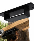 Treehouse Floating Bracket For 1.25 Inch Hardware Built Tough For Between Trees Or Post Handles 1.25 X 15 Inch Lag Bolts Or TABs Black Powder Coated Alloy Steel With UHMW Bearing Surface For Ultra Smooth Movement on tree beam
