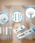 Bifold Door Hardware Repair Kit, 2 Pack For Bi Fold Sliding Closet Doors Replacement Parts with brackets and pivots