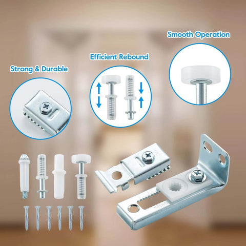 Bifold Door Hardware Repair Kit, 2 Pack For Bi Fold Sliding Closet Doors Replacement Parts with brackets and pivots