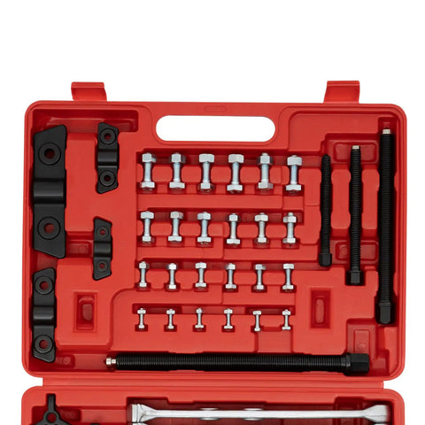 Heavy Duty Hub Pulley Puller Kit With 2 And 3 Jaw Bearing Separator Remove Gears Pulleys Includes 3 4 6 8 Inch tool set in red case