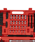 Heavy Duty Gear Puller Set With 2 3 Jaw Bearing Puller Kit Featuring Reversible Jaws For 3 4 6 8 Inch Hub Separator Using Hardcore Alloy Steel Build That Will Not Bend Under Pressure It Is A Badass Choice For Gearhead Crew Upgrade Garage Tools in red case