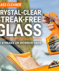 All in One Eight Piece Car Care Kit With Extreme Tire Shine And Ultra Shine Wash And Wax Glass Cleaner bottle in hand