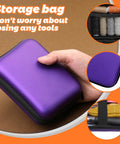 Purple storage case from Heavy Duty Upholstery Repair Kit With 54 Pieces Including Waxed Thread Leather Needles Stitching Awl