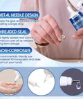 3.4 Oz Jewelry Glue For Metal And Stone With Precise Pointed Tip Quick Dry Transparent Adhesive held by hand close-up