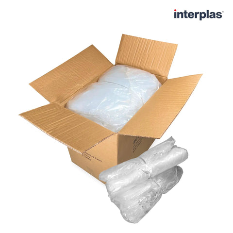 Pack Of 25 Clear Elastic Covers For 65 Inch Square Gaylord Boxes Built Tough To Lock Down Warehouse Stock in shipping box.