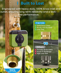 WiFi Hose Timer For Garden With 2 Zone Control, Brass Inlet And Outlet, Sprinkler Controller With Rain Delay, Smart Water Valve For Lawn And Yard, Weatherproof IP66, No Leaks, Hub Required shown attached to hose with brass fittings highlighting durability and leak-free performance