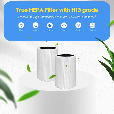 Replacement Filters For 411 Series Air Purifiers 2 Pack With Two Particle Filters And Two Activated Carbon Filters, H13 Filtration