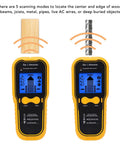 AUNMAS ABS Construction Handheld Stud Finder Wall Scanner with LCD Display showing 5 scanning modes on a touchscreen.