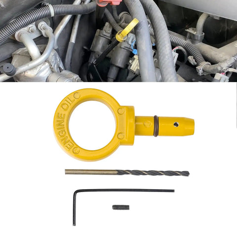 Aluminum Oil Dipstick Pull Handle Replacement For Dodge Chrysler Jeep Models With Viton O Ring And Installation Kit