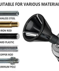 Heavy Duty External Chamfer Deburring Tool With Three Razor Sharp Tungsten Carbide Blades and Quick Change Hex Shank for Killing Burrs and Flawless Edge Prep On Steel Or Metal Jobs with various materials.