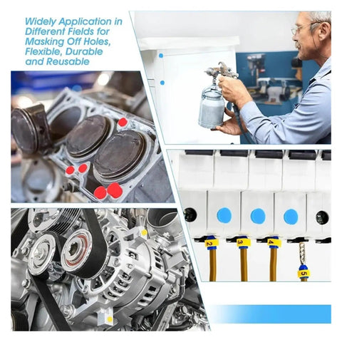 Top Tier Silicone Rubber Tapered Plugs Set With 200 Pieces In 8 Different Sizes Perfect For Powder Coating And High Temp Jobs That Hold Up Bad Without Cracking Or Warping During Tough Use Times. used for masking holes in engine and spray painting