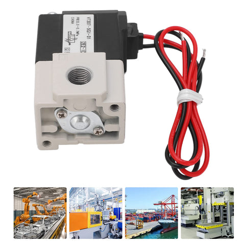 Three Way Vacuum Solenoid Valve Direct Acting Two Position Pneumatic Air Valve With Copper Coil and wires