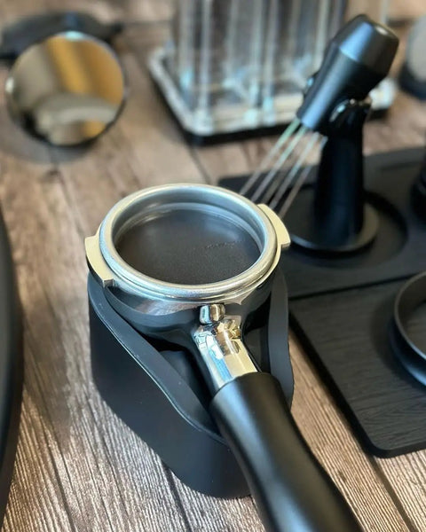 Portafilter Holder And Tamping Station For Espresso, 304 Stainless Steel With Silicone Espresso Holder Tamper Stand Fits 58mm Portafilters