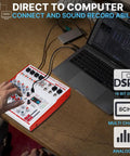 Person using MW6 White 6 Channel Pro DJ Audio Mixer Portable Controller USB DSP With 99 Preset Effects for live streaming