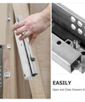 Installing Hidden Two Part 10 Inch Slow Closing Drawer Slides With Detachable Silent Glides on cabinet