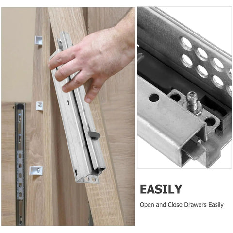 Installing Hidden Two Part 10 Inch Slow Closing Drawer Slides With Detachable Silent Glides on cabinet